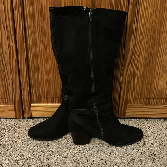 Avenue Newport black knee high plus size boots size 8.5W - Picture 5 of 9
